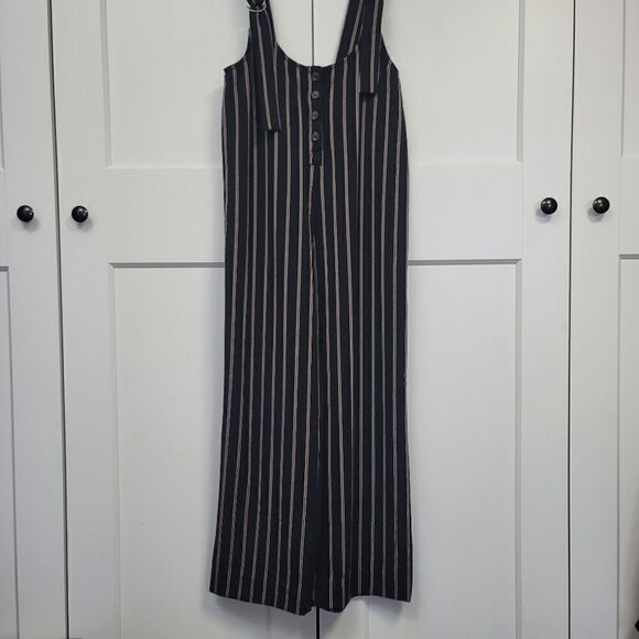 Forever 21 black striped pinafore, small - Picture 3 of 9